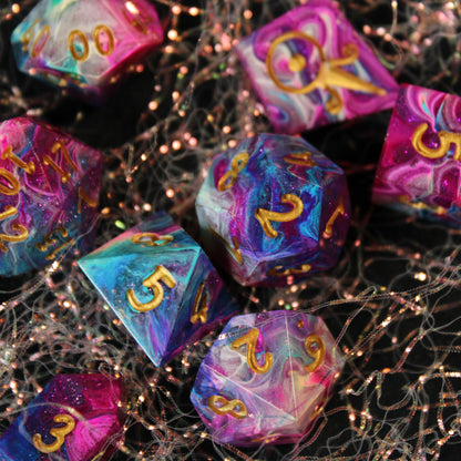 Handmade Carnival Swirl Dice