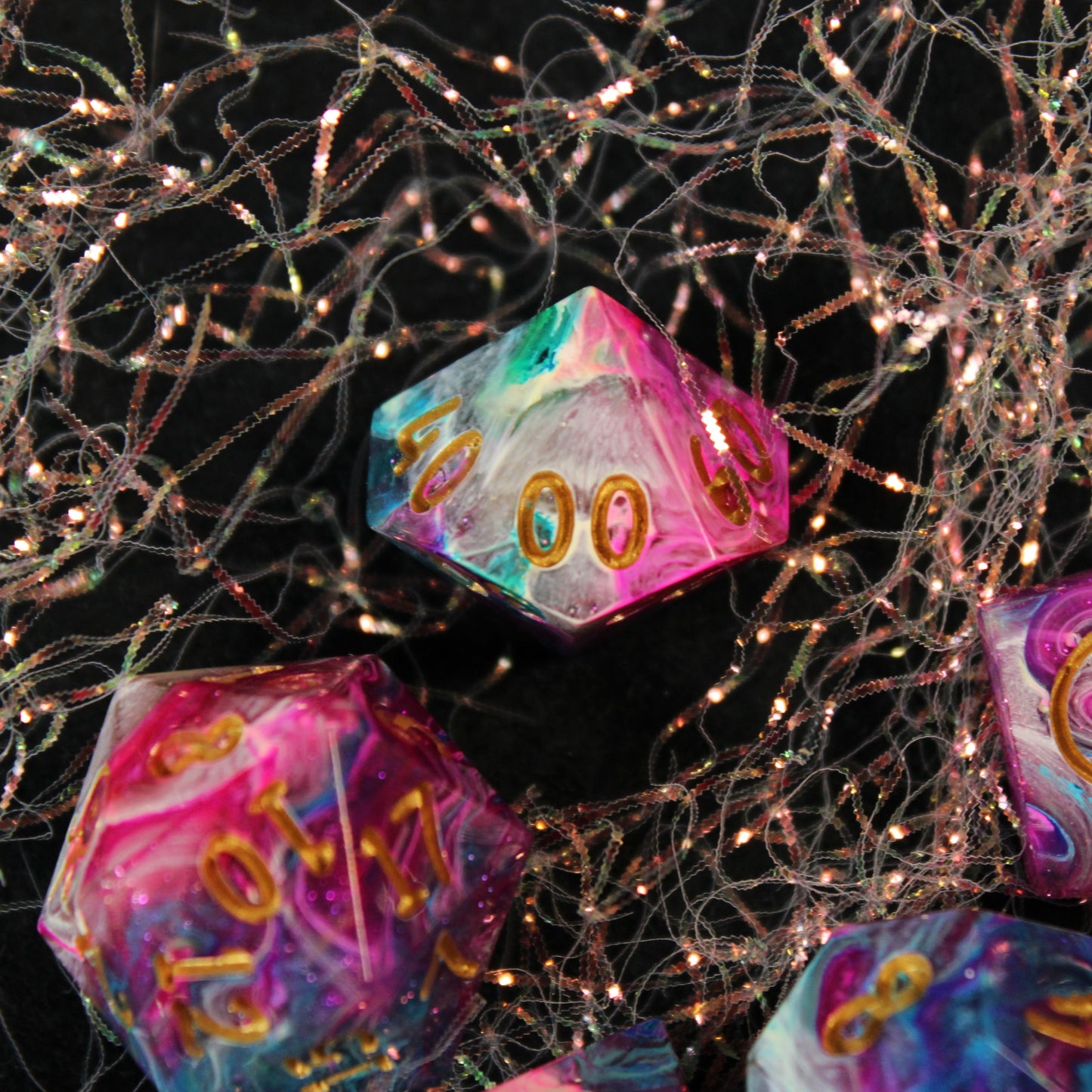 Handmade Carnival Swirl Dice