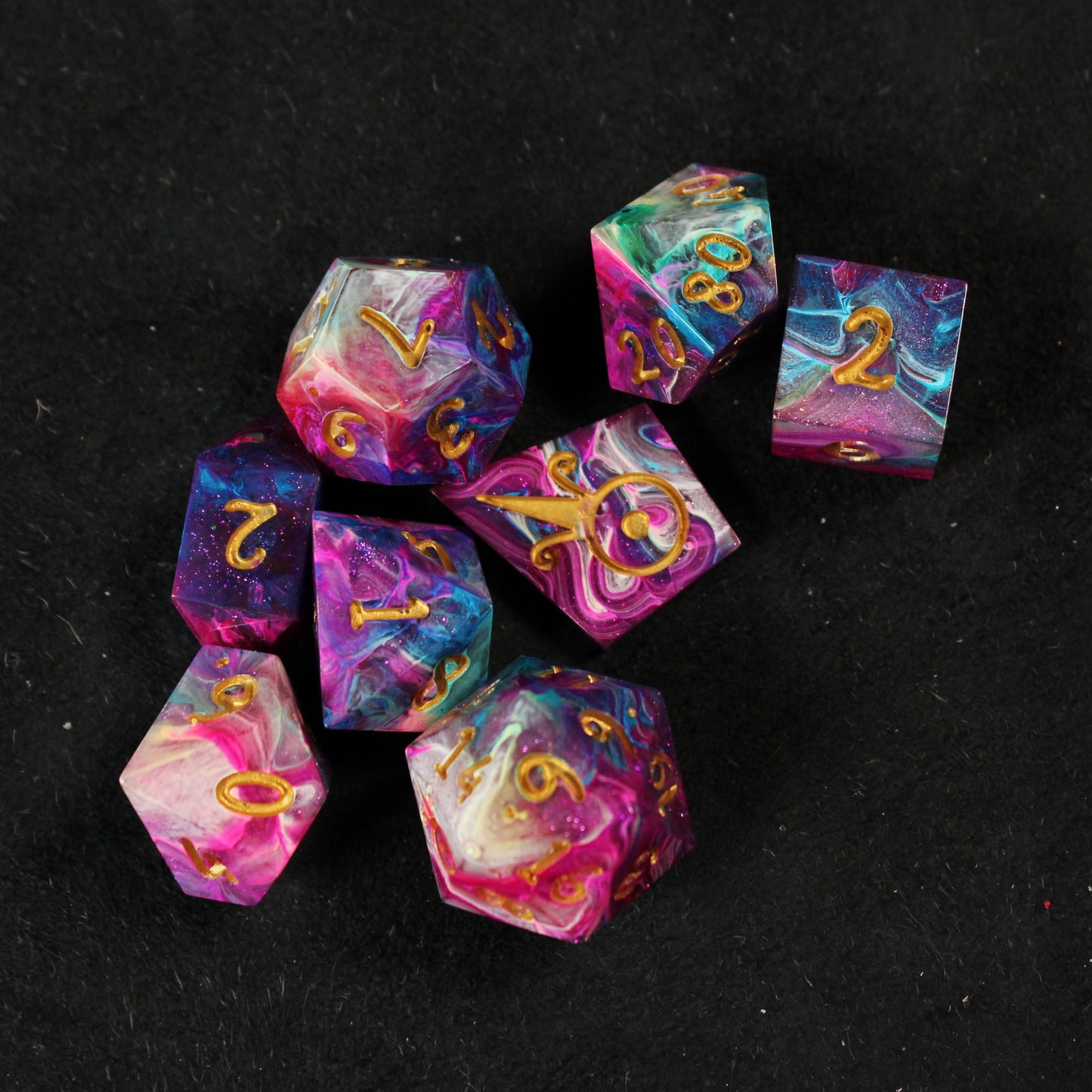 Handmade Carnival Swirl Dice