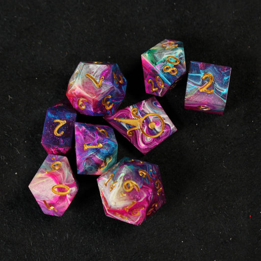 Handmade Carnival Swirl Dice