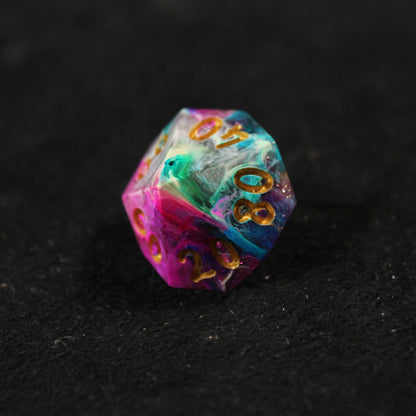 Handmade Carnival Swirl Dice