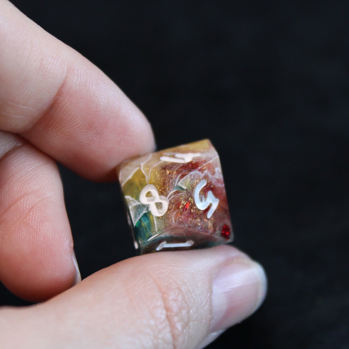 Handmade Showman Dice (Glow-in-the-dark Glitter!)