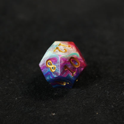 Handmade Carnival Swirl Dice