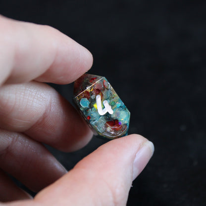 Handmade Showman Dice (Glow-in-the-dark Glitter!)