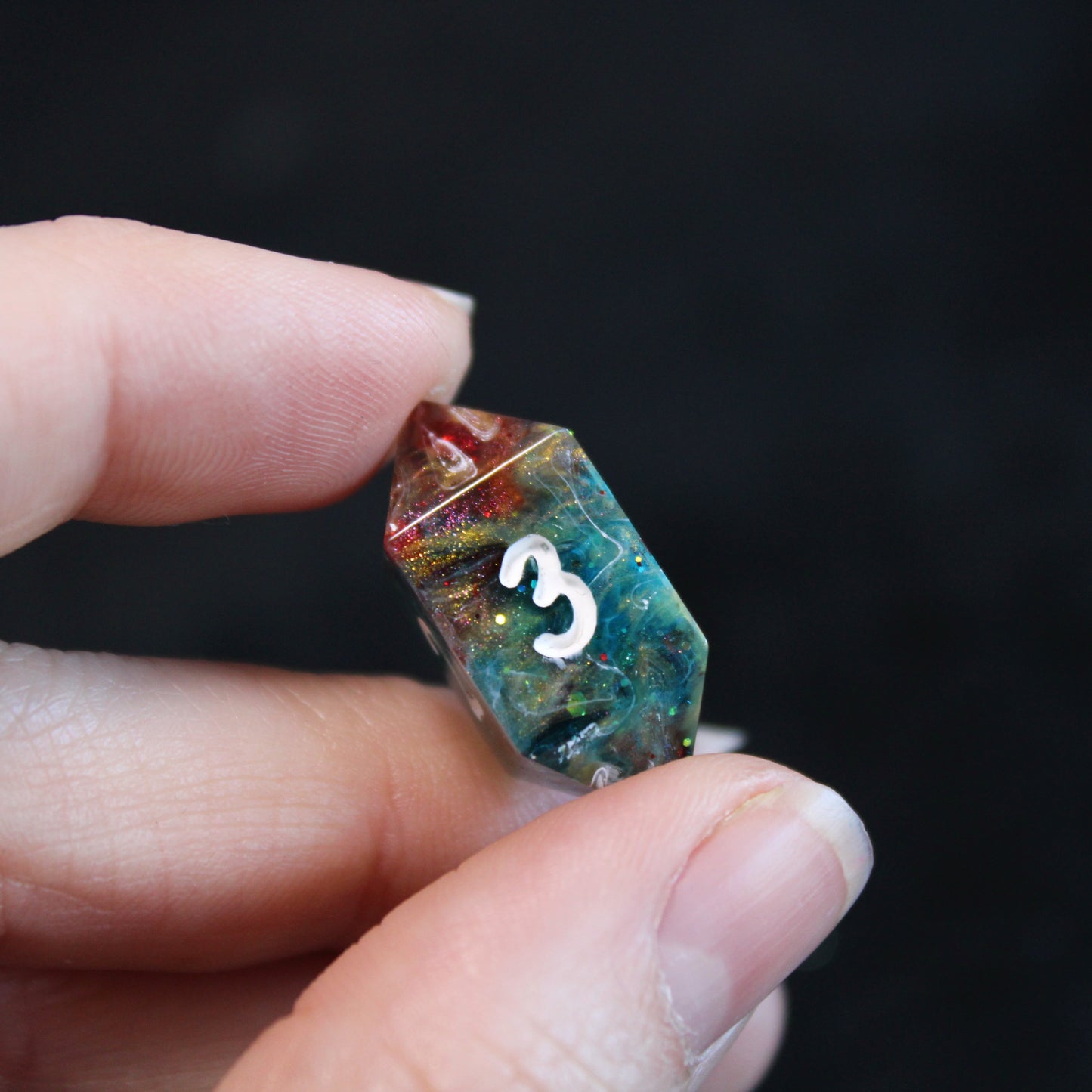 Handmade Showman Dice (Glow-in-the-dark Glitter!)