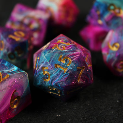 Handmade Carnival Swirl Dice