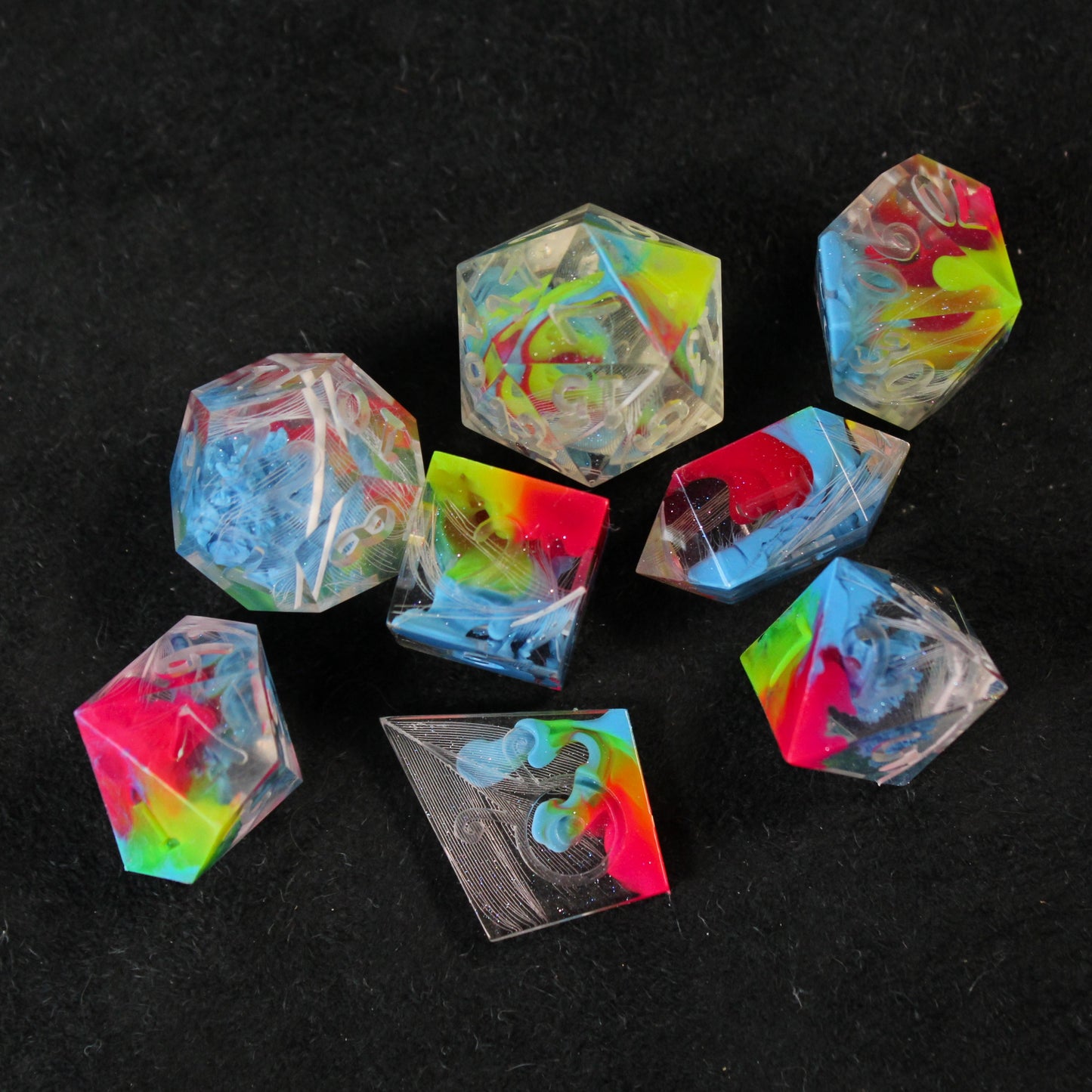 RAW Handmade Rainbow Parakeet Dice