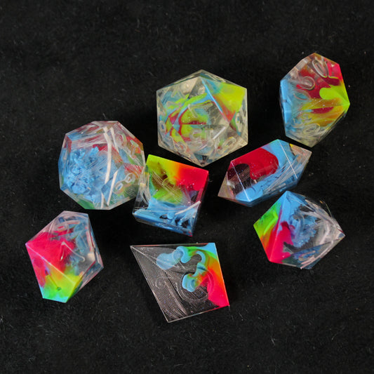 RAW Handmade Rainbow Parakeet Dice