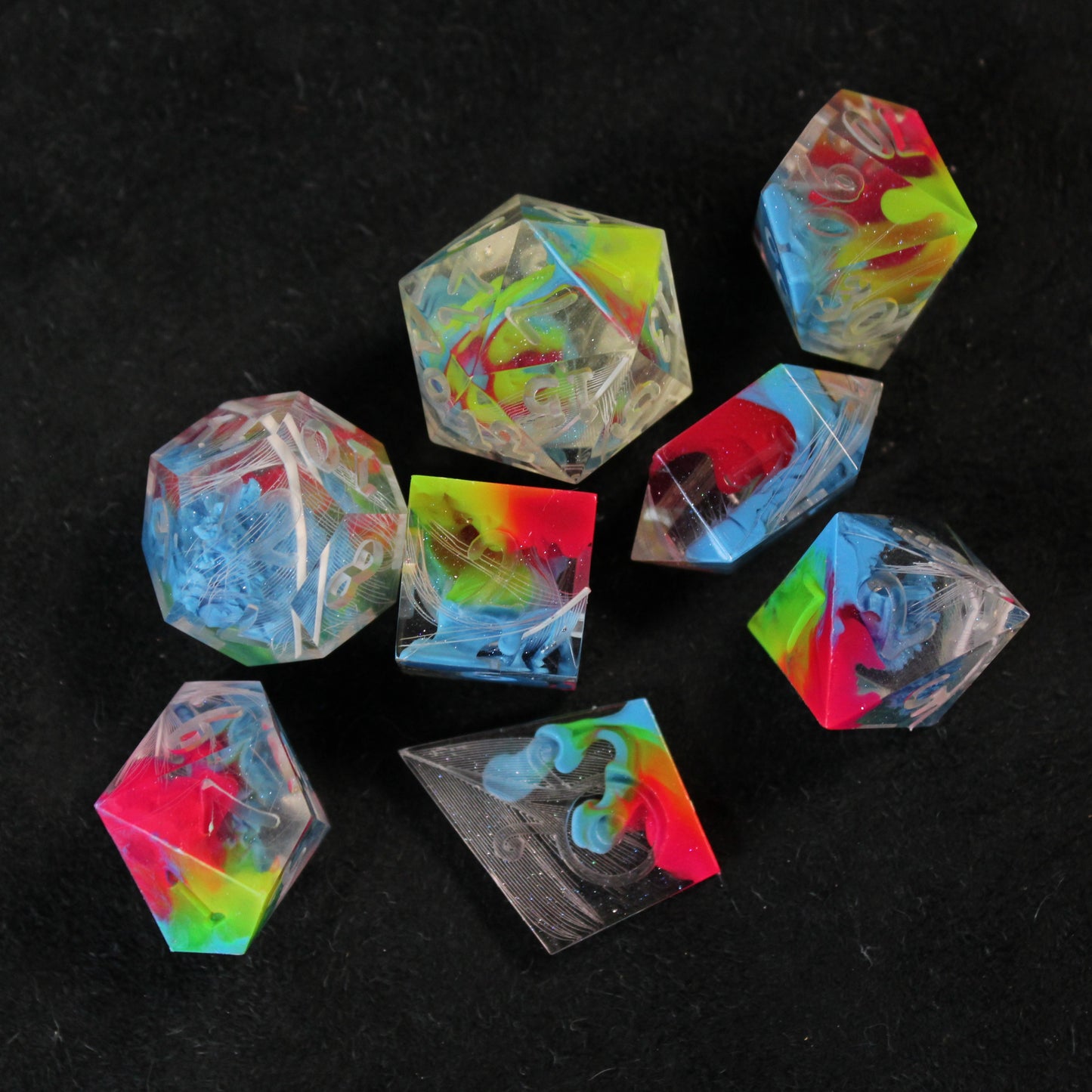 RAW Handmade Rainbow Parakeet Dice