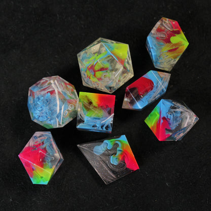 RAW Handmade Rainbow Parakeet Dice