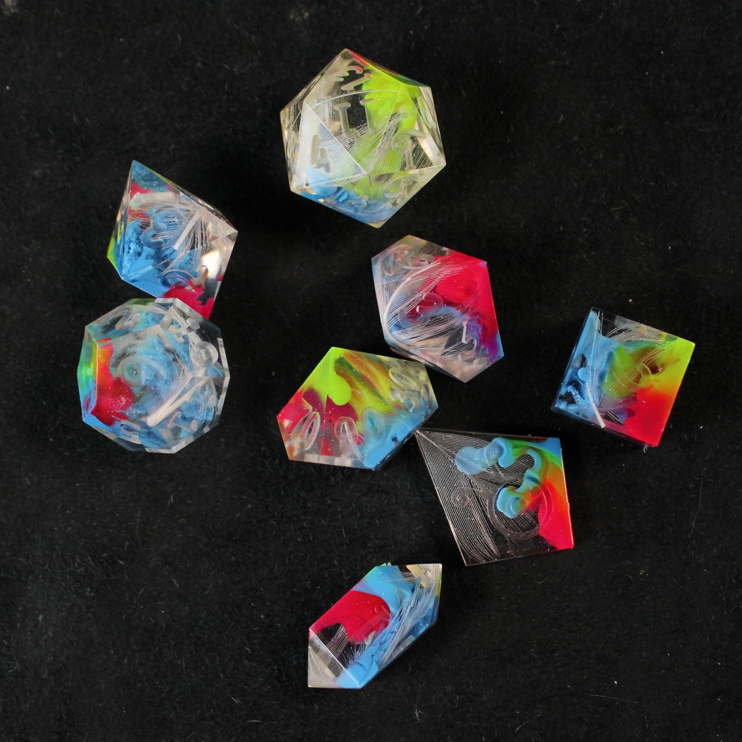 RAW Handmade Rainbow Parakeet Dice