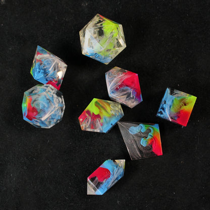 RAW Handmade Rainbow Parakeet Dice