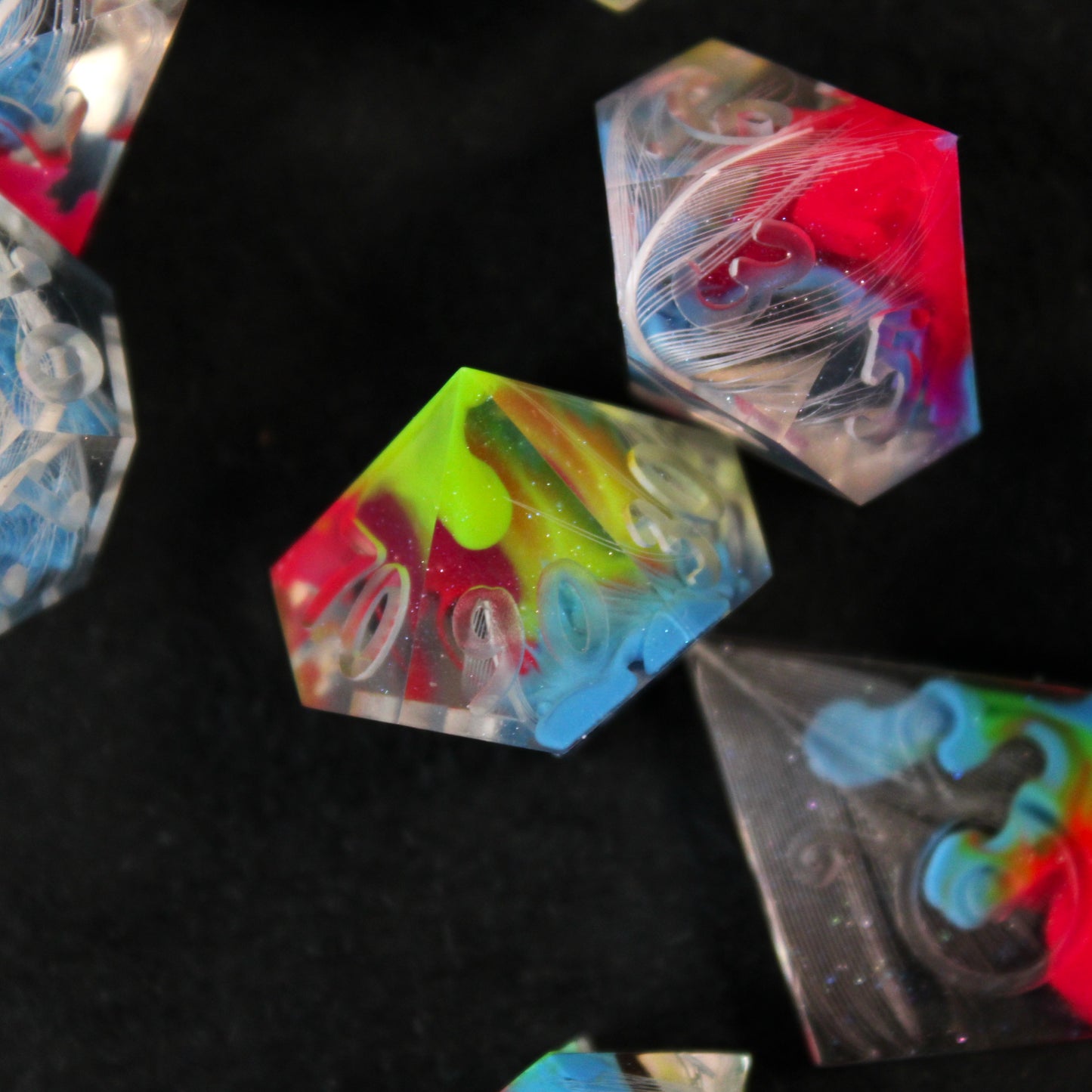 RAW Handmade Rainbow Parakeet Dice