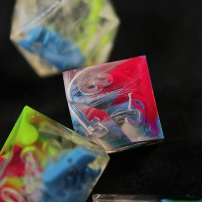 RAW Handmade Rainbow Parakeet Dice