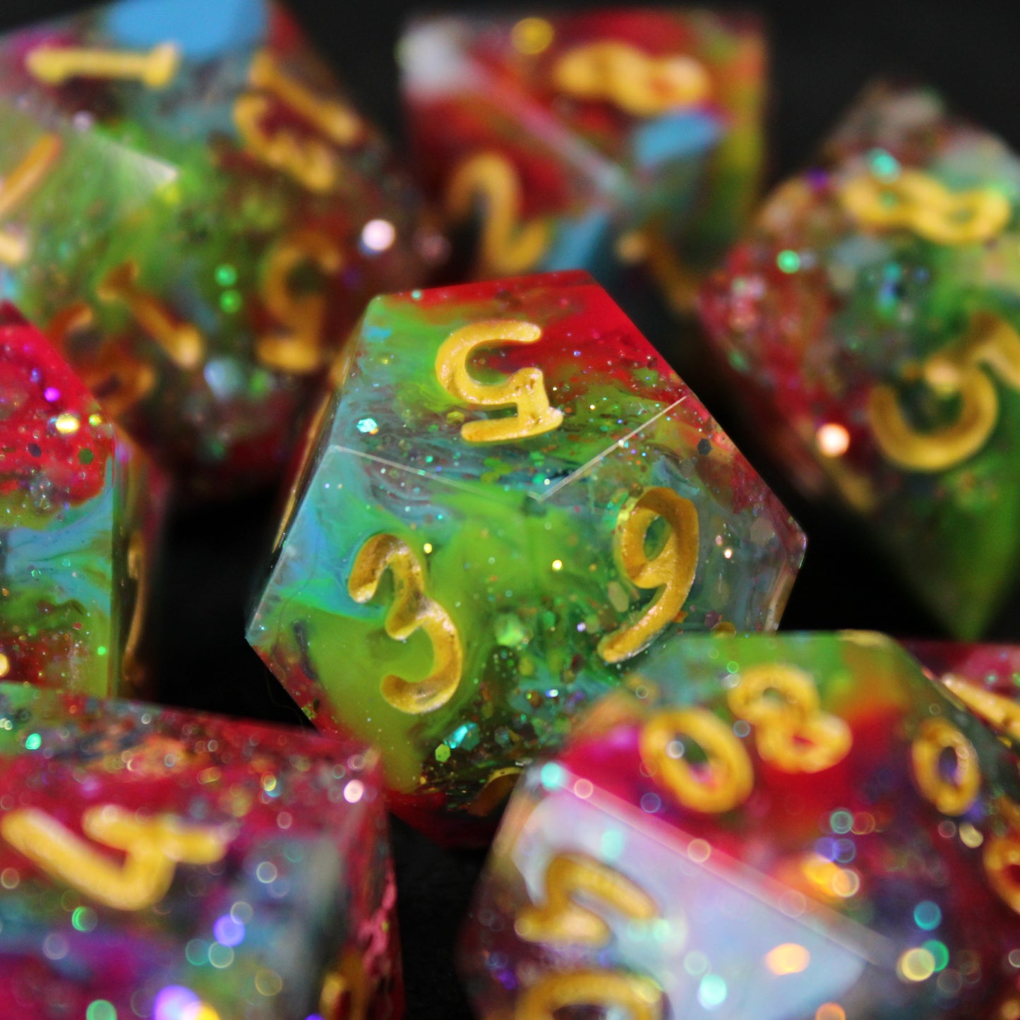 Handmade Unicorn Spit Dice (Glow-in-the-dark)