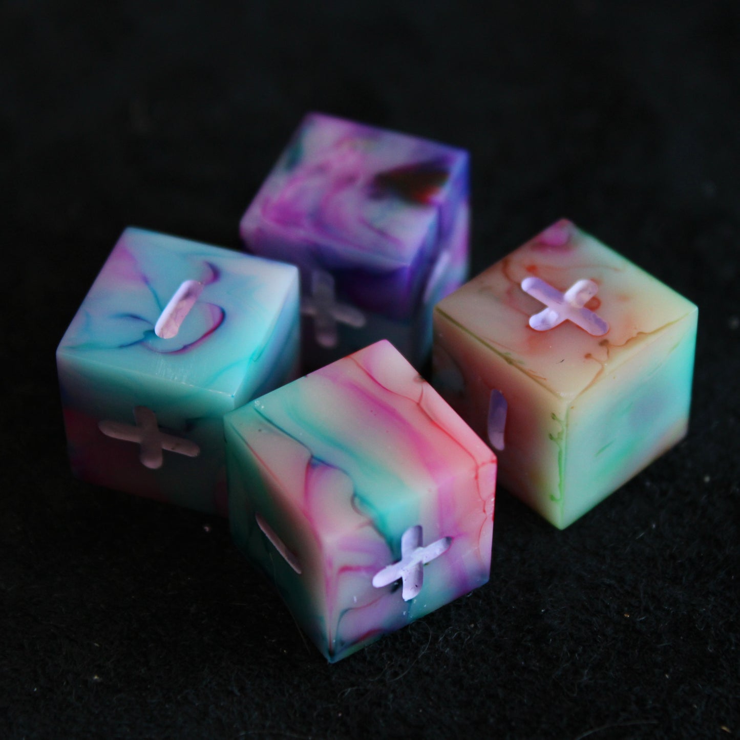 Handmade Watercolor Fate Dice