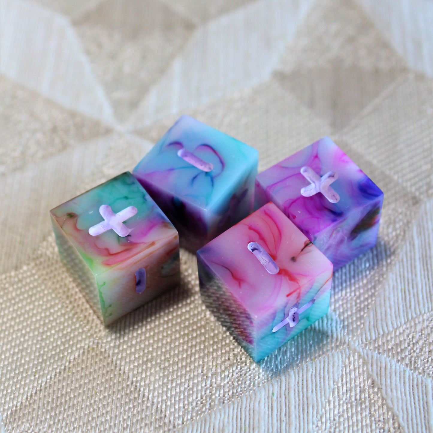 Handmade Watercolor Fate Dice