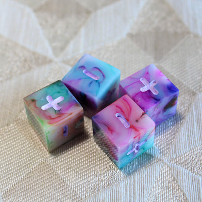 Handmade Watercolor Fate Dice