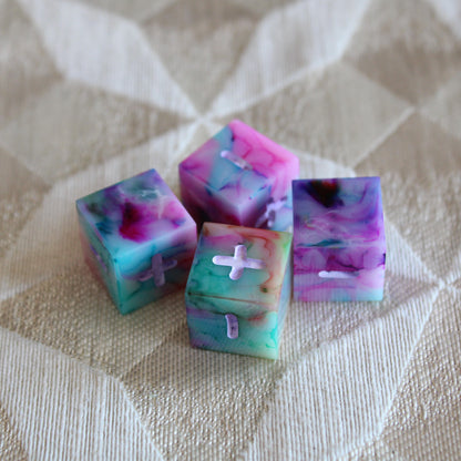 Handmade Watercolor Fate Dice