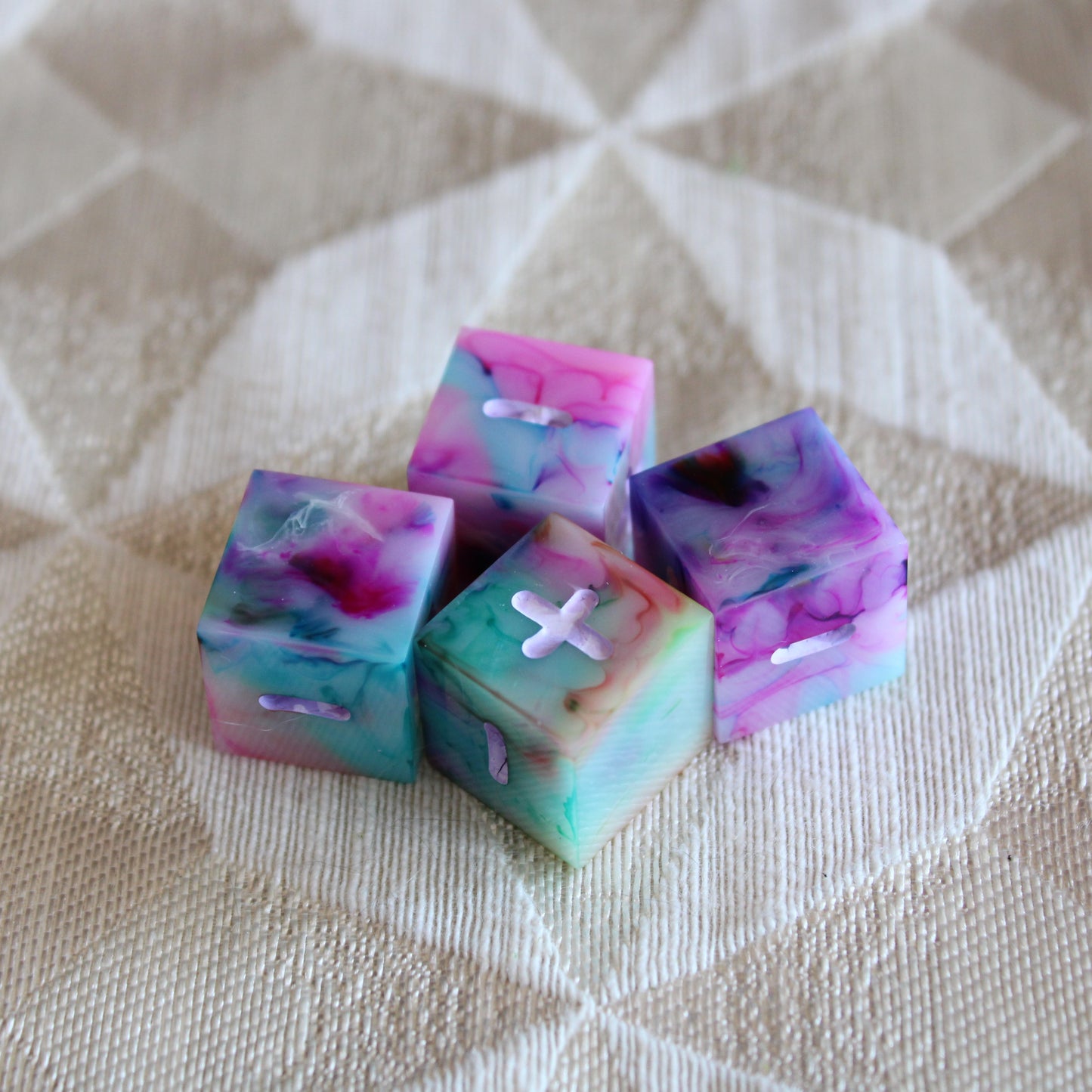 Handmade Watercolor Fate Dice