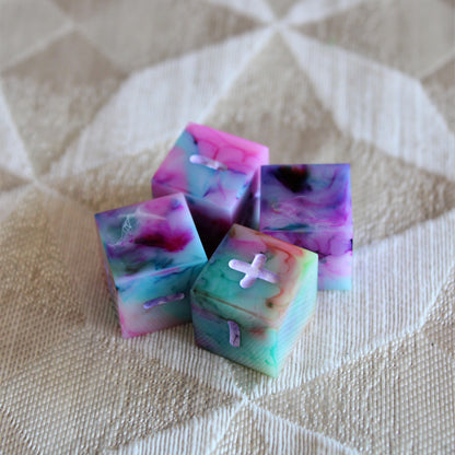 Handmade Watercolor Fate Dice