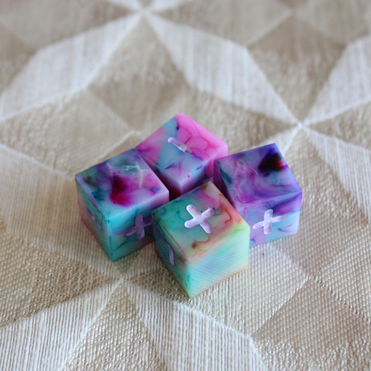 Handmade Watercolor Fate Dice