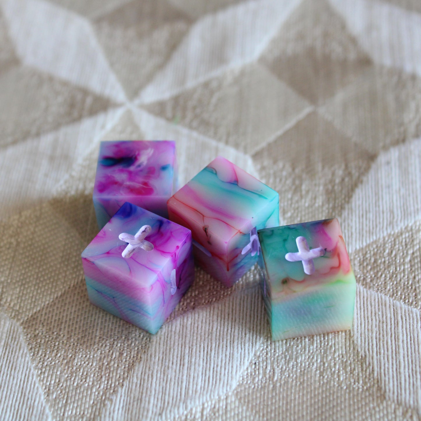 Handmade Watercolor Fate Dice