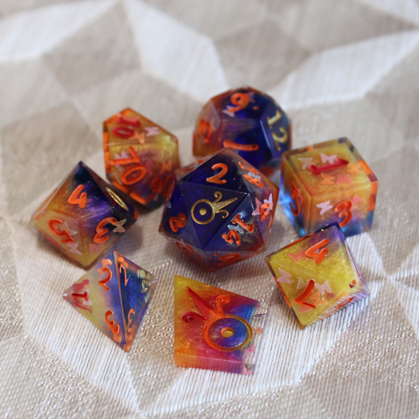 Handmade Butterfly Swarm Dice (Glow-in-the-dark Butterflies!)