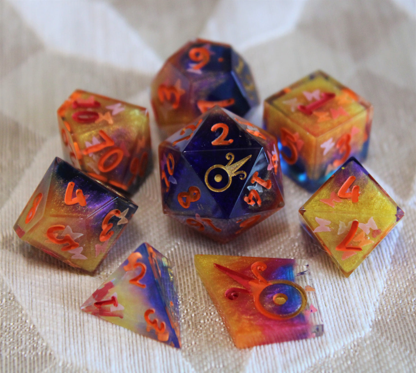 Handmade Butterfly Swarm Dice (Glow-in-the-dark Butterflies!)