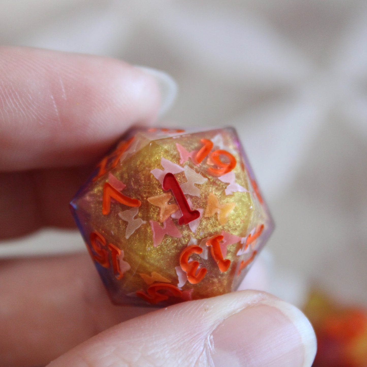 Handmade Butterfly Swarm Dice (Glow-in-the-dark Butterflies!)