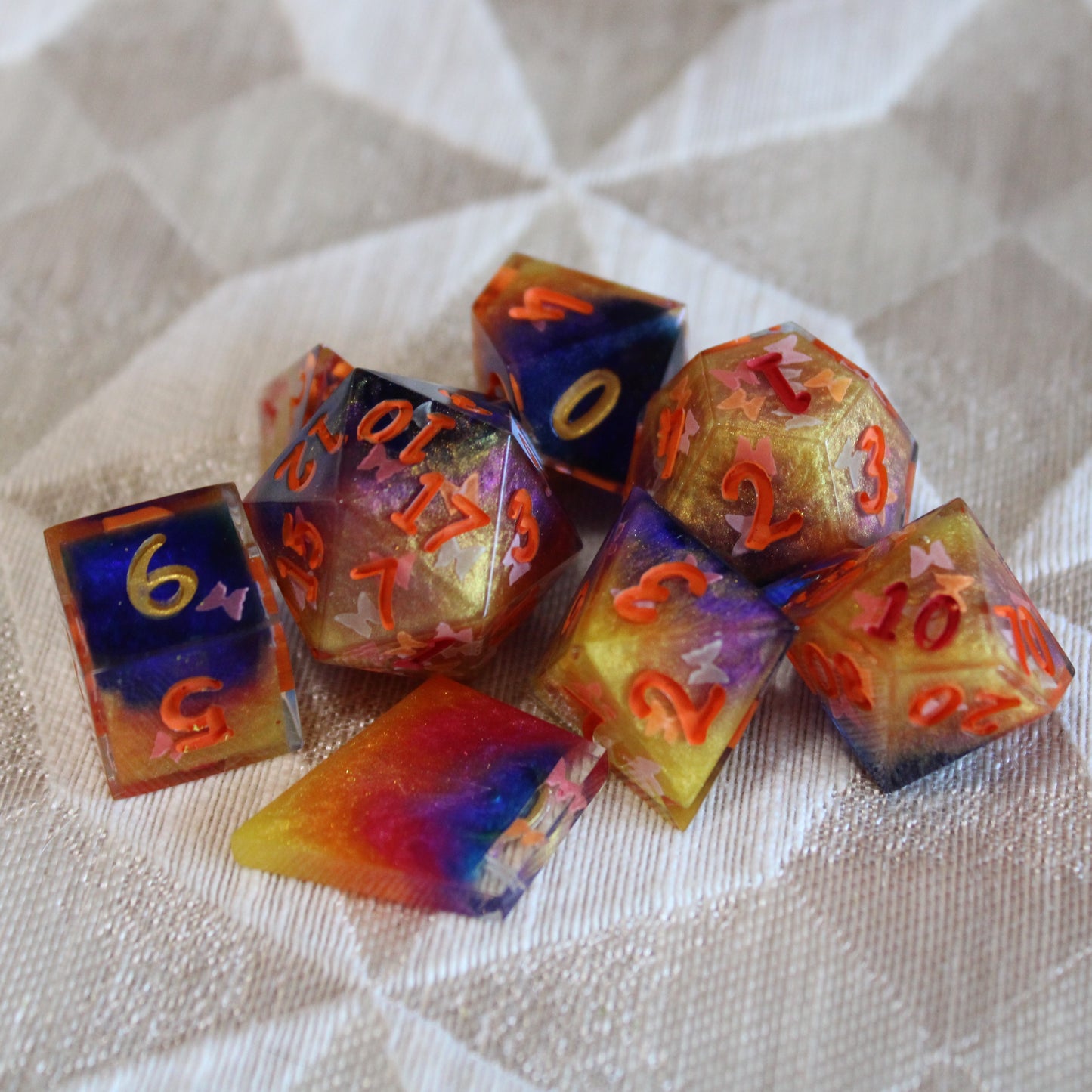 Handmade Butterfly Swarm Dice (Glow-in-the-dark Butterflies!)