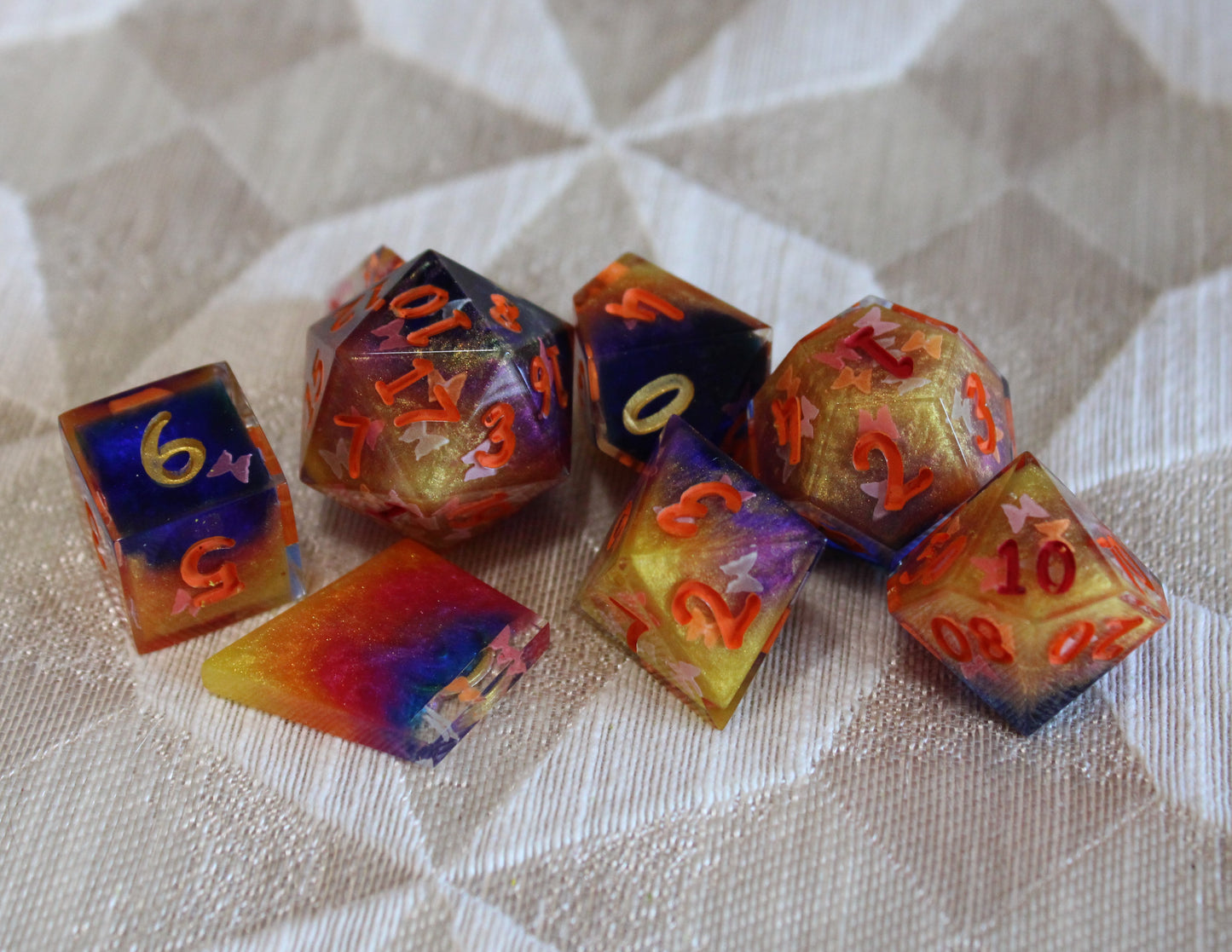 Handmade Butterfly Swarm Dice (Glow-in-the-dark Butterflies!)