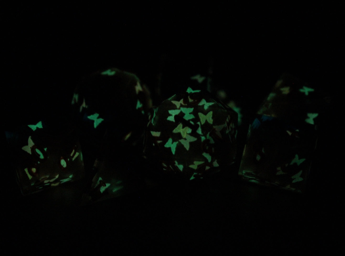 Handmade Butterfly Swarm Dice (Glow-in-the-dark Butterflies!)