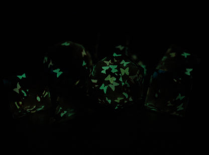 Handmade Butterfly Swarm Dice (Glow-in-the-dark Butterflies!)