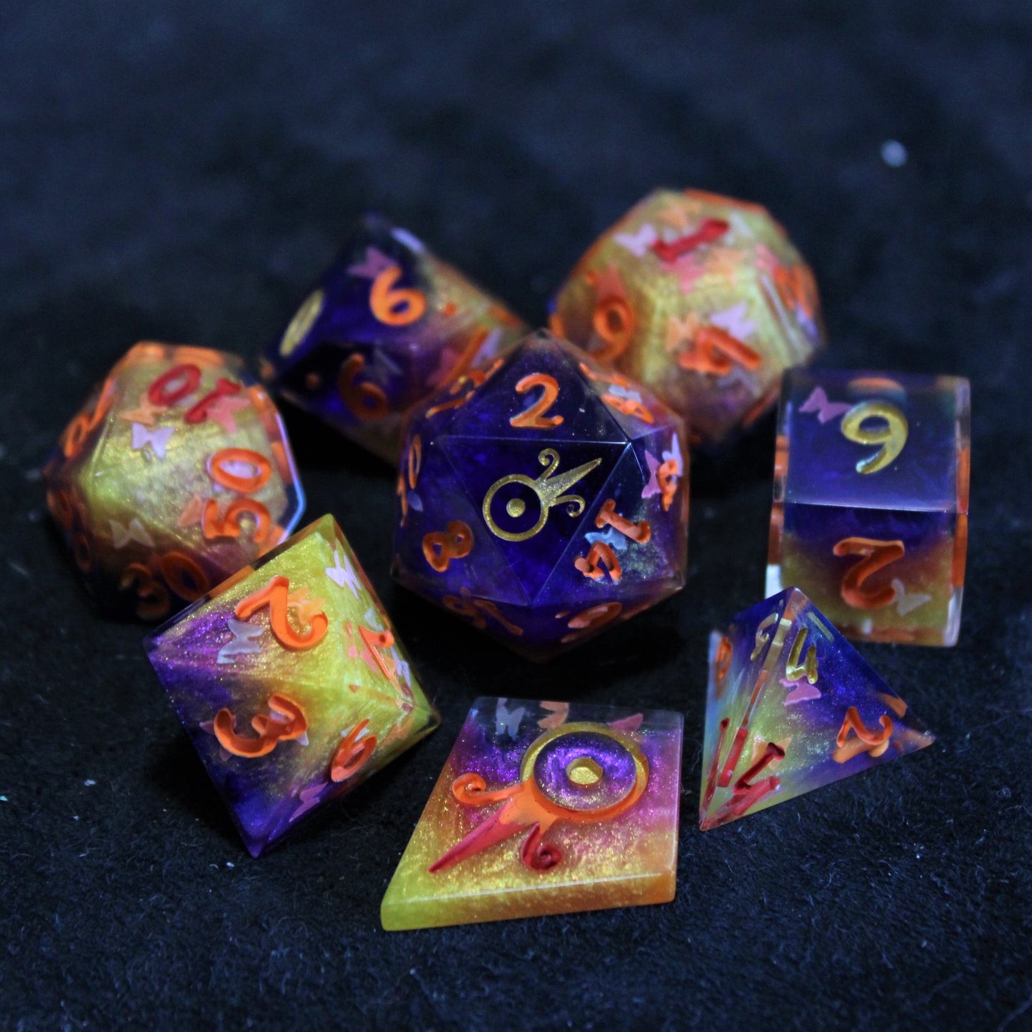 Handmade Butterfly Swarm Dice (Glow-in-the-dark Butterflies!)