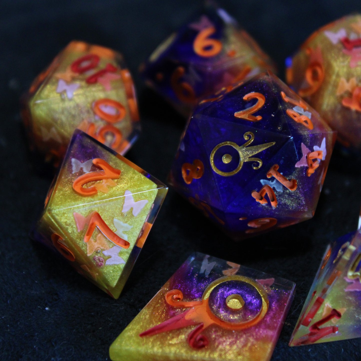 Handmade Butterfly Swarm Dice (Glow-in-the-dark Butterflies!)