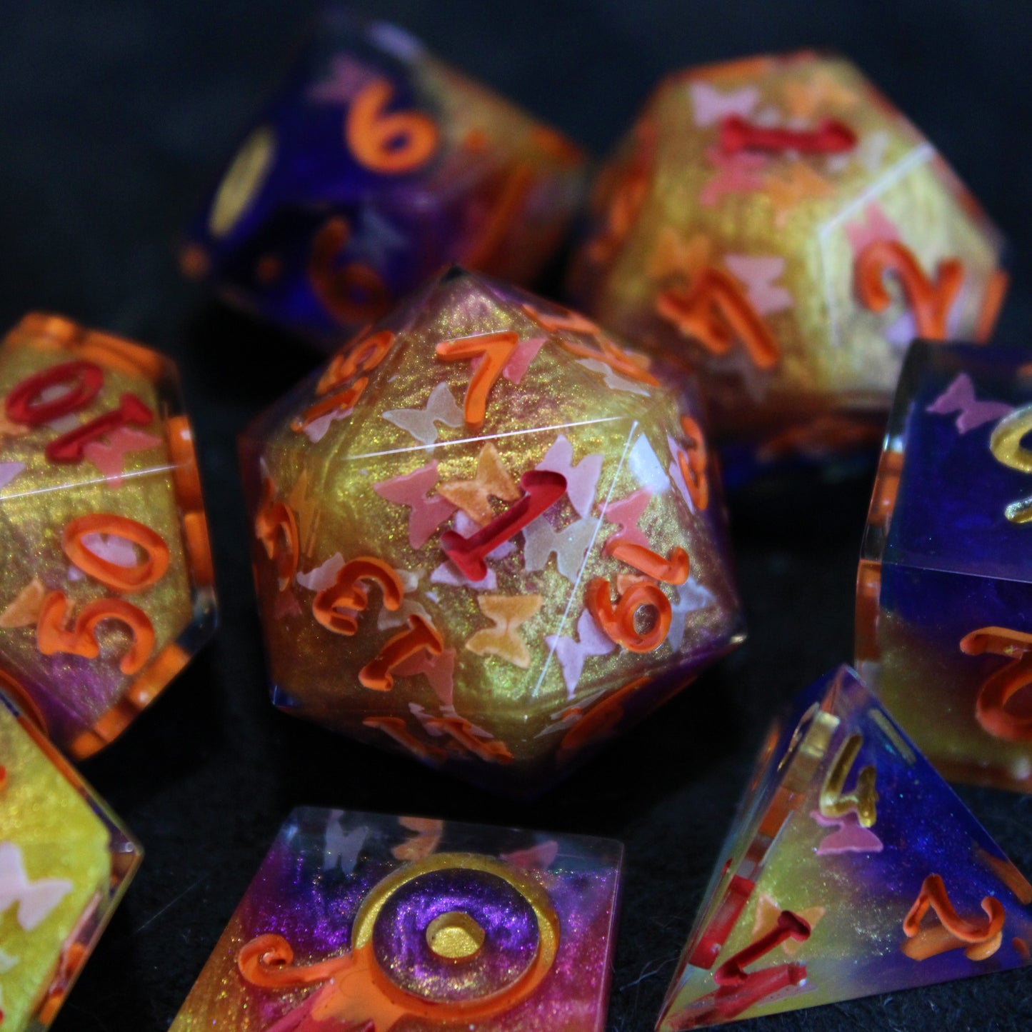 Handmade Butterfly Swarm Dice (Glow-in-the-dark Butterflies!)