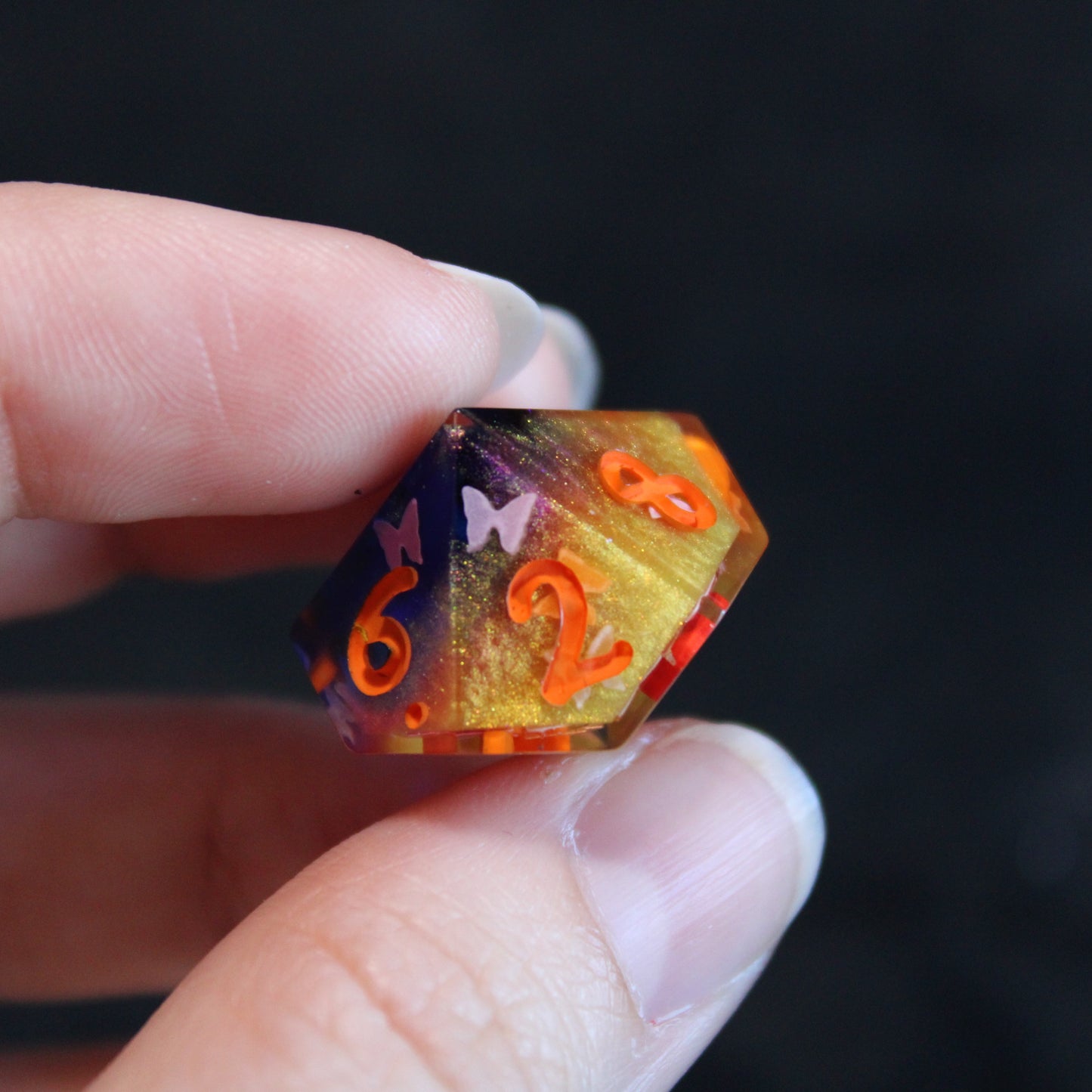 Handmade Butterfly Swarm Dice (Glow-in-the-dark Butterflies!)