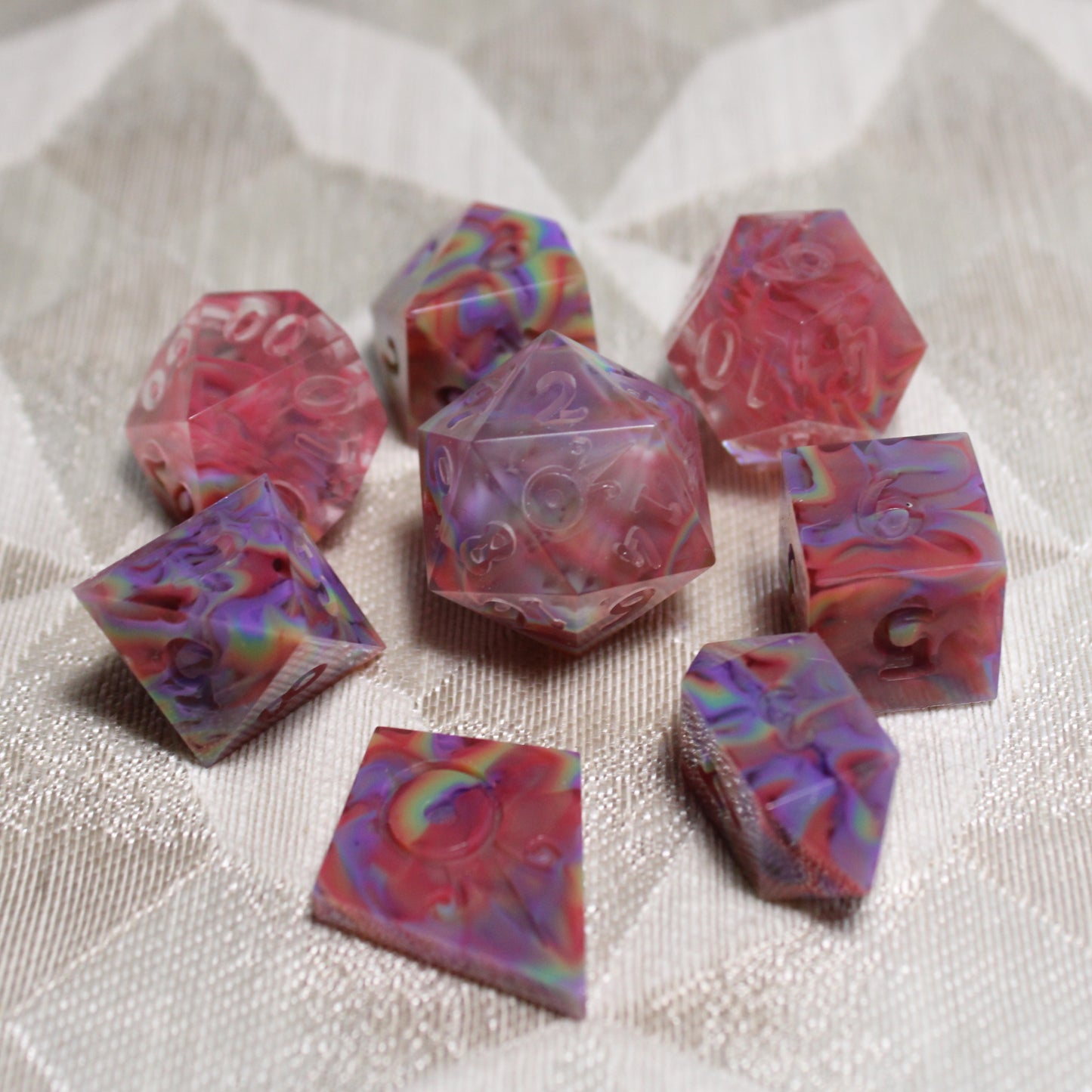 RAW Handmade Refracted Dice