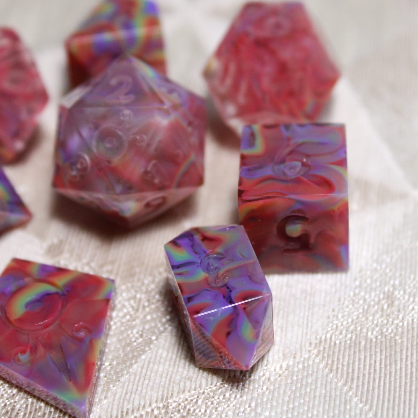 RAW Handmade Refracted Dice