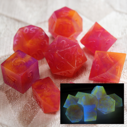 RAW Handmade Tropical Vacation Dice (Glow-in-the-dark!)