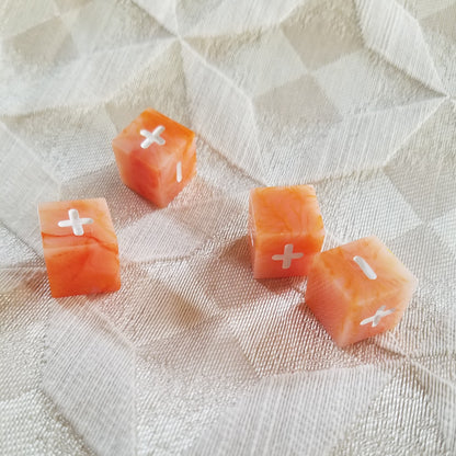 Handmade Orange Jade Fate/Fudge Dice