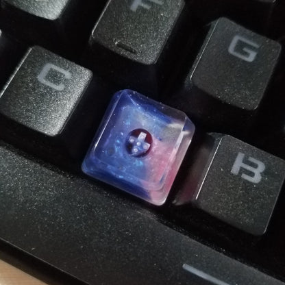 Handmade Shimmer Blue-Pink R1 Keycap