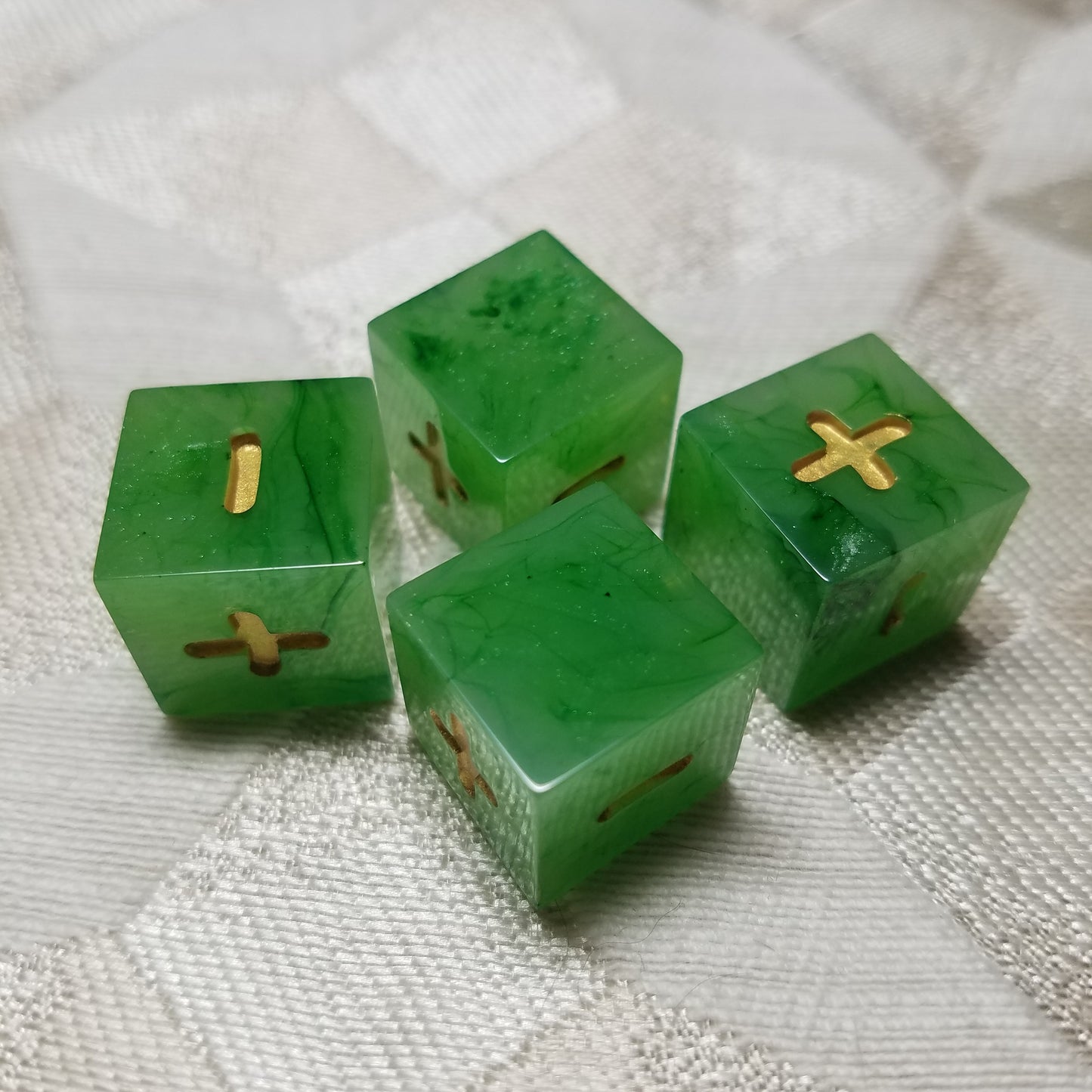 Handmade Faux Jade Fate Dice