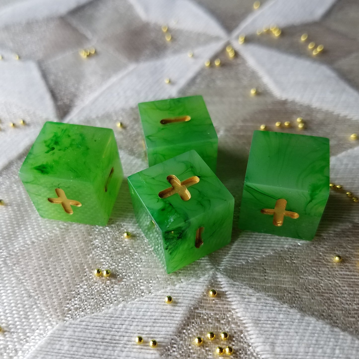 Handmade Faux Jade Fate Dice