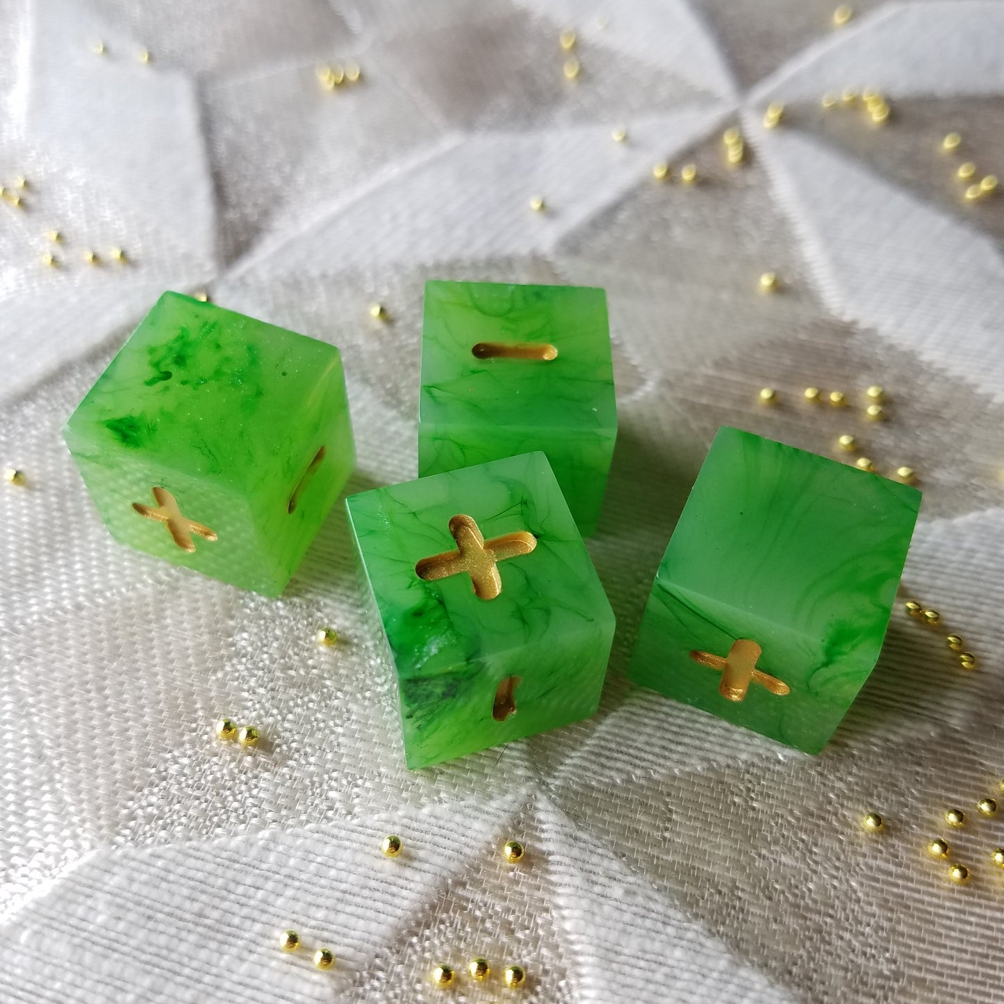 Handmade Faux Jade Fate Dice