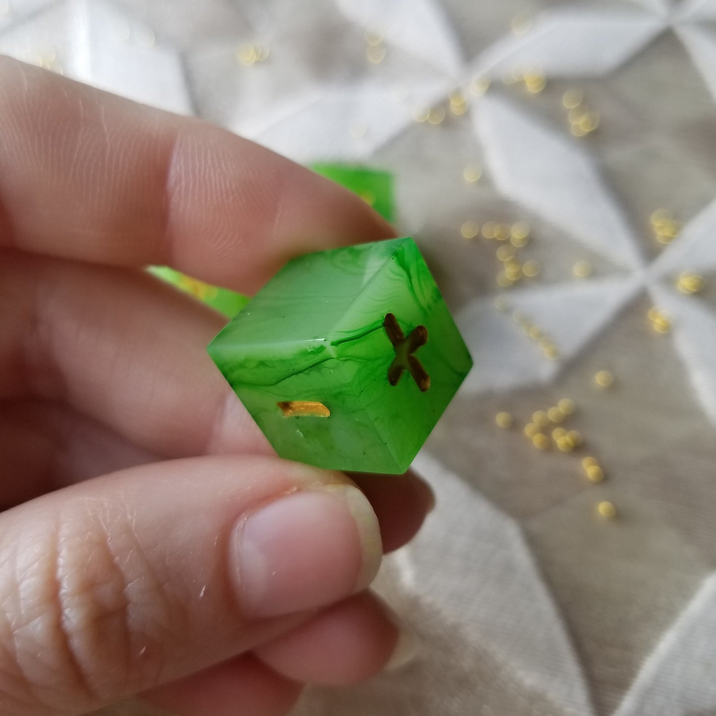 Handmade Faux Jade Fate Dice