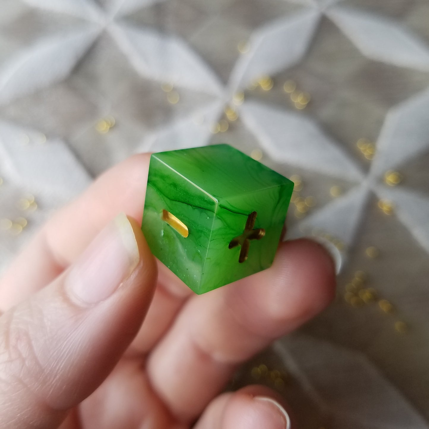 Handmade Faux Jade Fate Dice