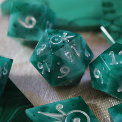 Handmade Faux Malachite Dice