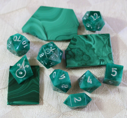 Handmade Faux Malachite Dice